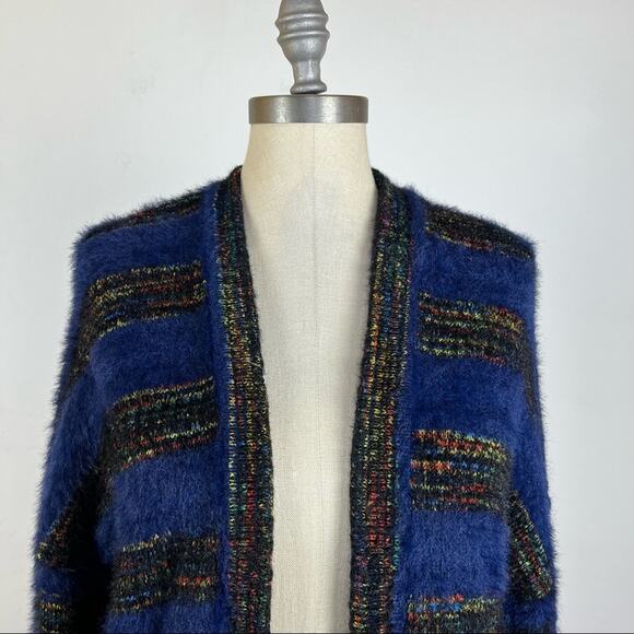 ModCloth Fuzzy Stripe Open Front Cardigan - Picture 3 of 7